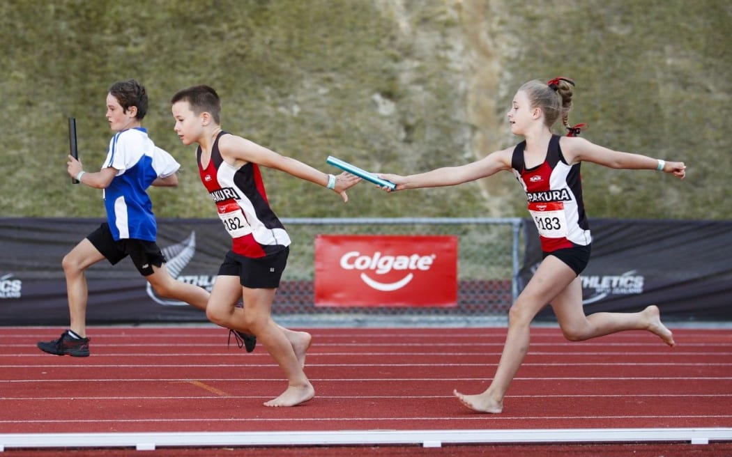 Kids compete at the Colgate Games in New Zealand.