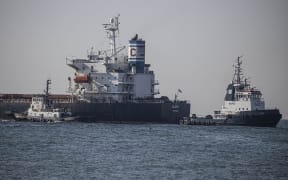 ODESSA, UKRAINE - AUGUST 7: The vessel "Glory" carrying leaves Chornomorsk port as part of a recent grain export deal signed between Turkiye, the UN, Russia, and Ukraine, in Odessa, Ukraine on August 7, 2022. The ships Mustafa Necati, Star Helena and Glory left Chornomorsk port, and the other Riva Mind left the port of Odesa. Metin Aktas / Anadolu Agency (Photo by Metin Aktas / ANADOLU AGENCY / Anadolu Agency via AFP)