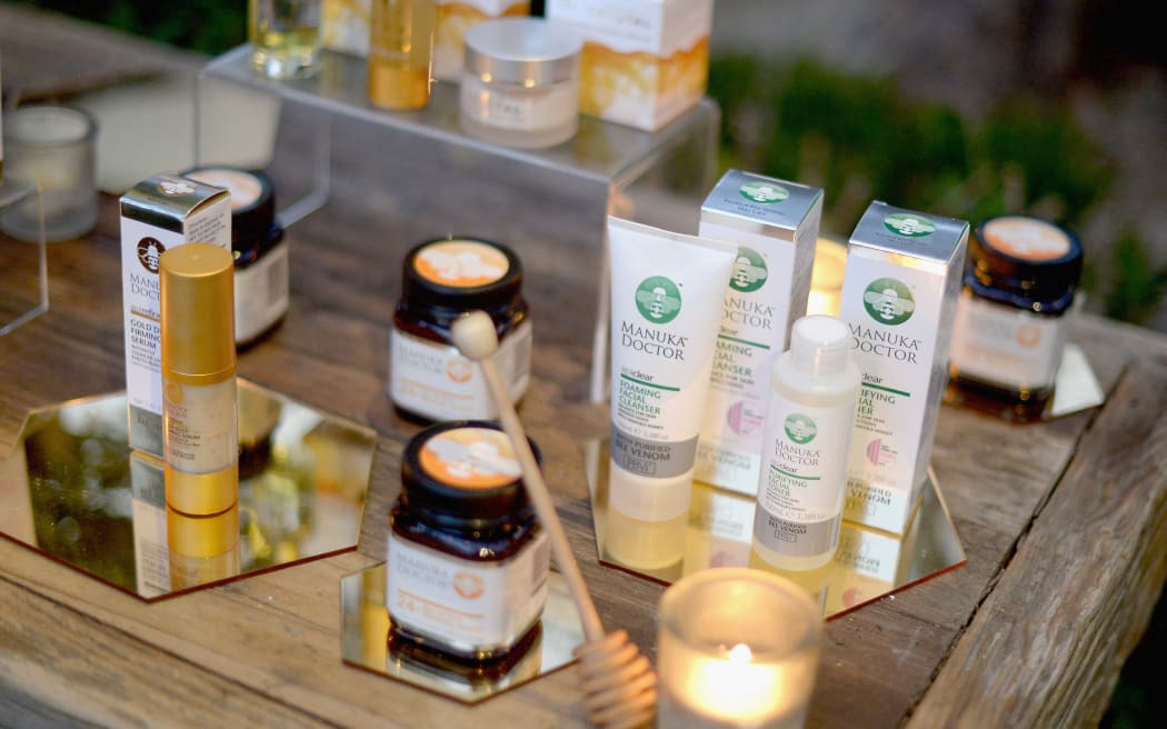 Manuka Doctor skincare products are seen on display during Cocktail Party With Manuka Doctor Global Brand Ambassador Kourtney Kardashian at Gracias Madre on October 19, 2016 in West Hollywood, California.