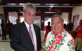 Tony de Brum pictured with former Marshall Islands President and paramount chief Imata Kabua in 2012.