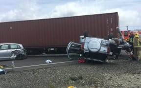 Two vehicles were involved in a crash with a train near Maheno south of Oamaru.