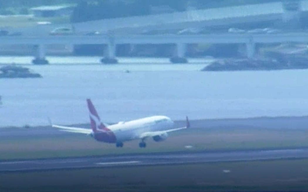 Flight QF144 landing safely at Sydney.