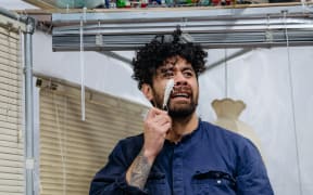 Shadon Meredith in rehearsals for Dakota of the White Flats