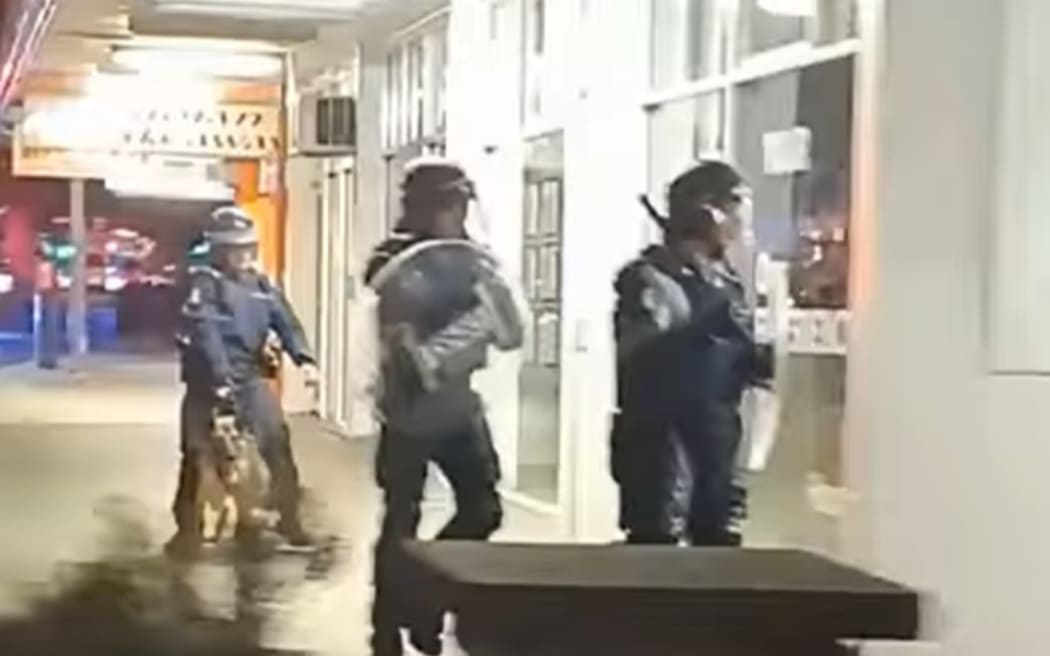 Armoured police blocked off part of State Highway 1 in Levin and the Eagle helicopter circled the town, after large groups of cars, some carrying out street racing, caused disruption on Friday 30 May, 2025, into Saturday.