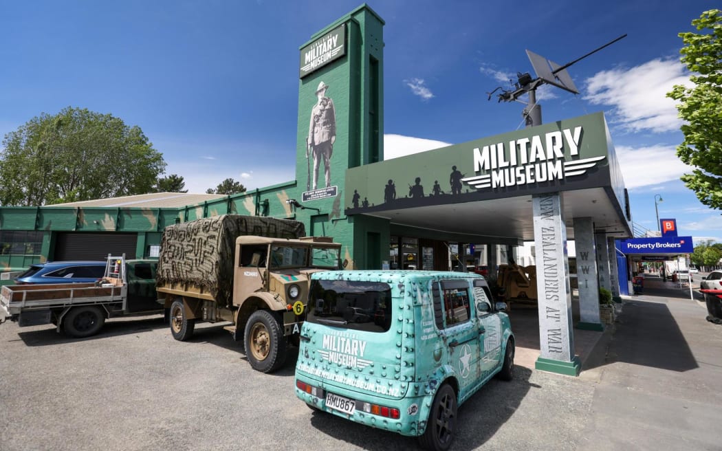 The Geraldine Military Museum exhibit depicts a 1st SS Panzer Division Leibstandarte SS Adolf Hitler military camp.