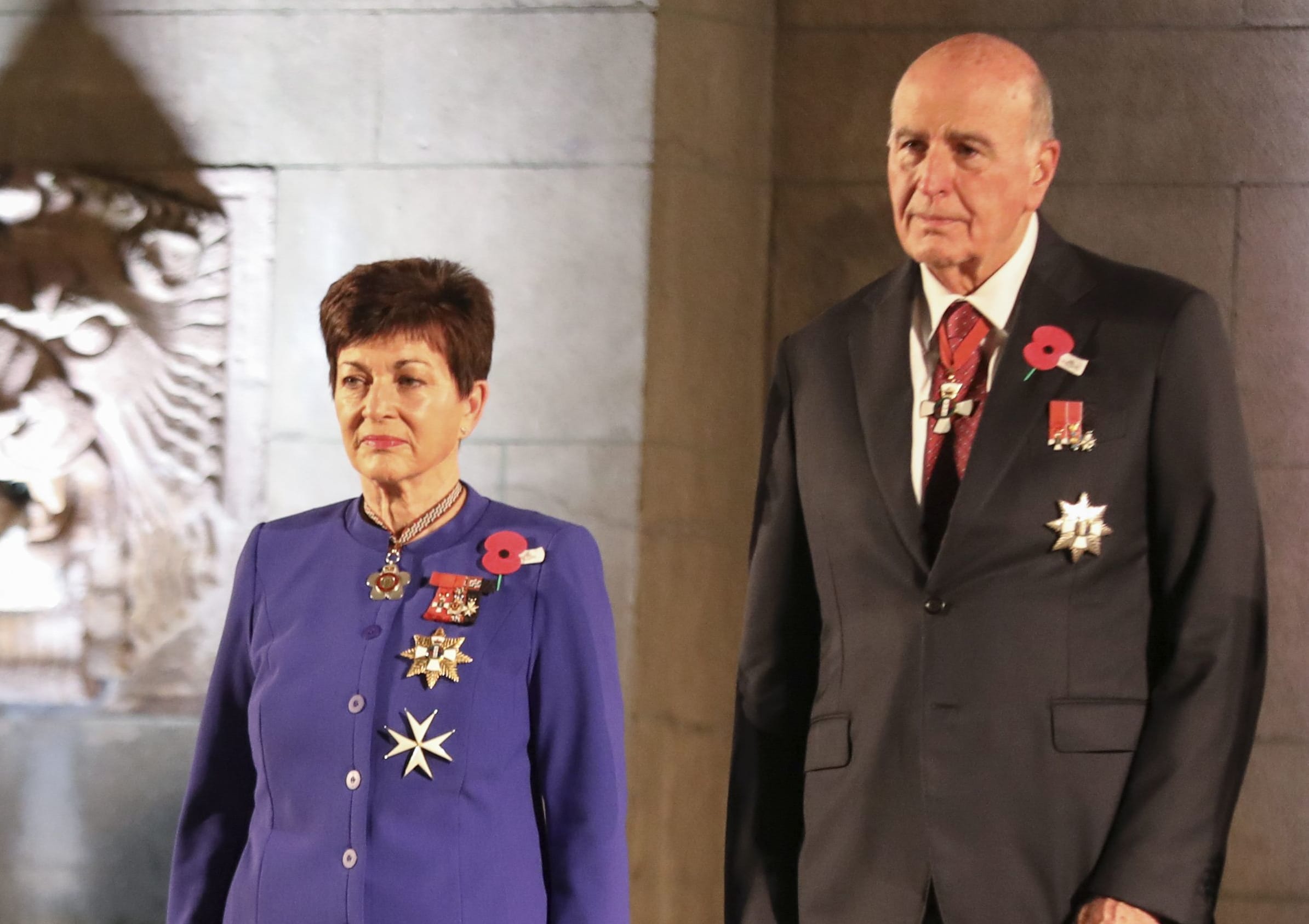 Dame Patsy Reddy and Sir David Gascoigne at the Wellington dawn service