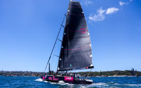 Wild Thing 100 almost capsized during the early stages of this year's Sydney to Hobart yacht race.