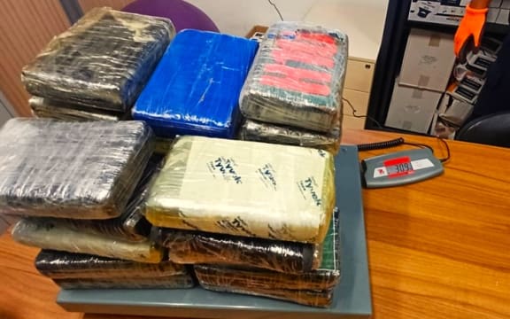 More than 30kg of cocaine seized at Papeete harbour on 18 November 2025. PHOTO Douanes de Polynésie française