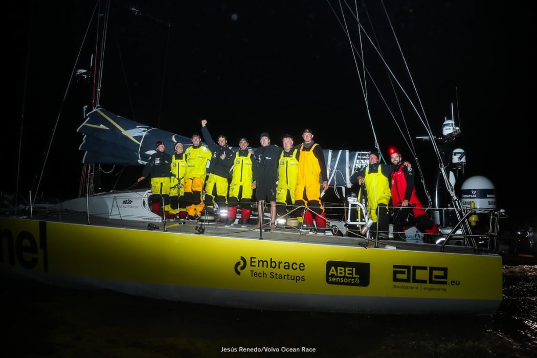 Team Brunel cross the finish line in Cardiff.