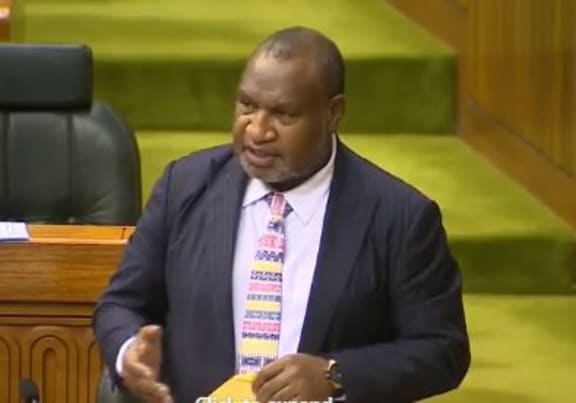 James Marape on PNG National Parliament on 15 February 2024.