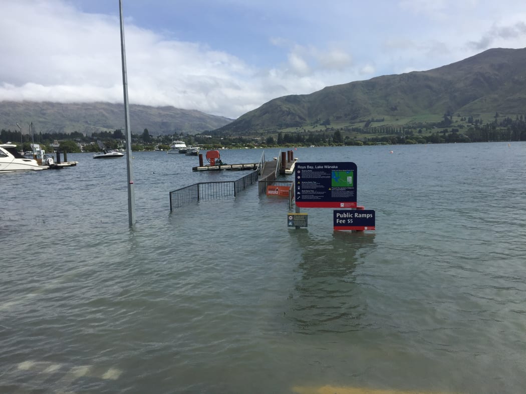 Lake Wanaka is full to the brim. Pictured on 3/12/19