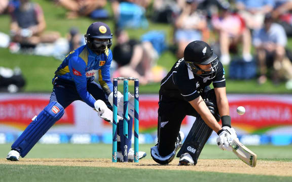 Blackcaps' Ross Taylor in action against Sri Lanka.