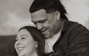 All Blacks prop Tamaiti Williams with partner Alice Weir.