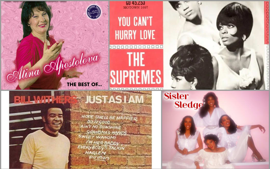 Images of album covers.