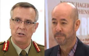 Defence chief Lieutenant General Tim Keating and investigative journalist Jon Stephenson