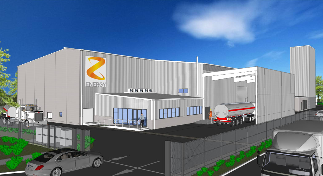 An artist's impression of Z Energy's proposed biofuels plant at Wiri.