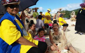 Cook Islands dancers at te maeva nui for the 50th anniversary of Cooks self governance