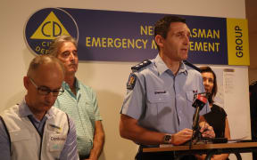 At media briefing for Nelson fire