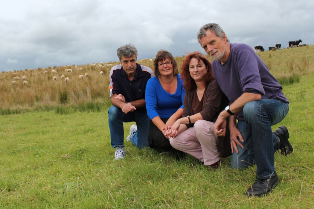 Members of Massey University's leptospirosis research group. From left to right, Neville Haack, Jackie Benschop, Julie Collins-Emerson and Cord Heuer.