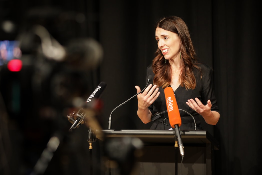 Prime Minister Jacinda Ardern addresses the public at an event to commemorate victims of the Christchurch earthquake 10 years ago.
