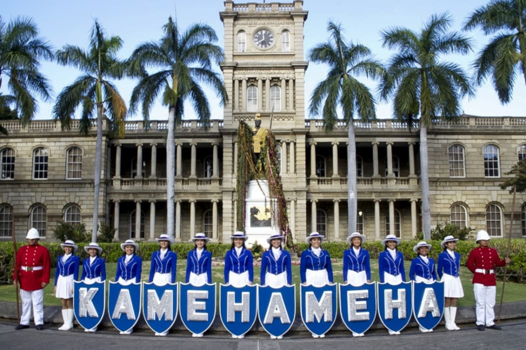 Kamehameha Schools marching band letter girls