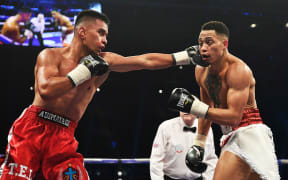 Mose Auimatagi Jr during his 2018 win over Morgan Jones in Cardiff.