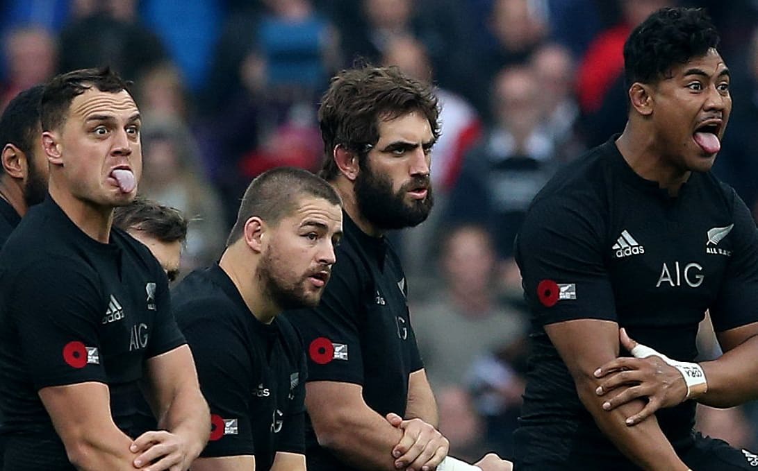 The All Blacks performing the haka.