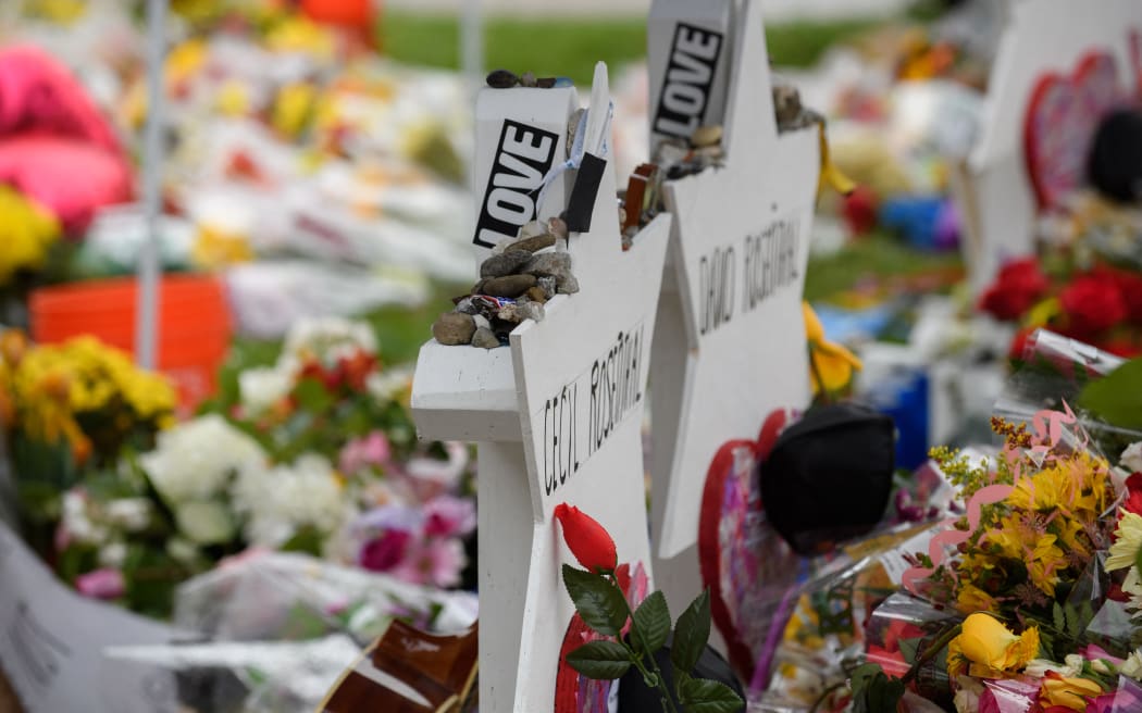 The makeshift memorial Saturday morning in front of the Tree of Life Synagogue on November 3, 2018 in Pittsburgh, Pennsylvania. Synagogues around Pittsburgh are opening their doors to members of the Tree Of Life congregation that was the target of a mass shooting that left 11 of its members dead on October 27.