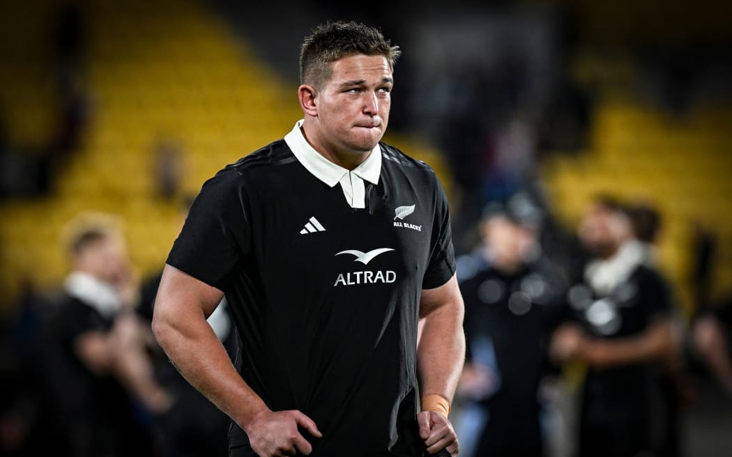 Ethan De Groot of New Zealand dejected after loss to Argentina.