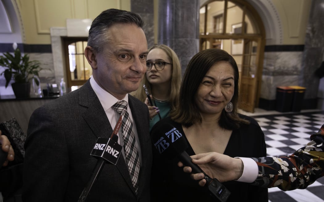 James Shaw and Marama Davidson, co-leaders of the Green Party