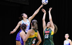 Saviour Tui of the Magic during the ANZ Premiership round one match between the Magic and Mystics at Globox Arena in Hamilton, New Zealand on Saturday April 13, 2024. Copyright photo: Aaron Gillions / www.photosport.nz
