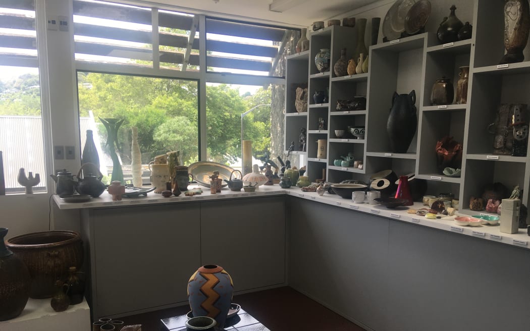 Just a corner of a room devoted to work from the late Simon Manchester's collection at the Quartz Museum of Ceramic Arts