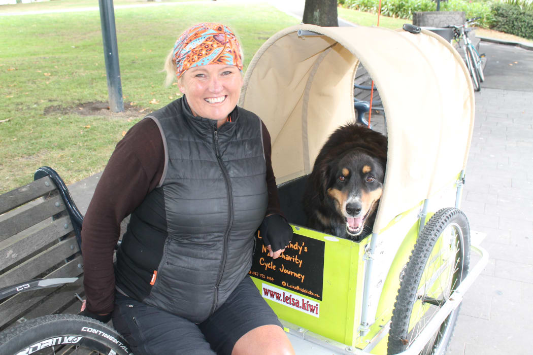 A photo of Leisa and her constant companion, Indy the dog