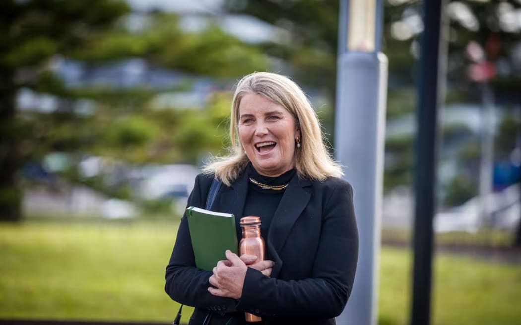 Gunn and her supporters were in high spirits on Tuesday when they appeared at the Manukau District Court and they appeared buoyant again when they returned on Friday.