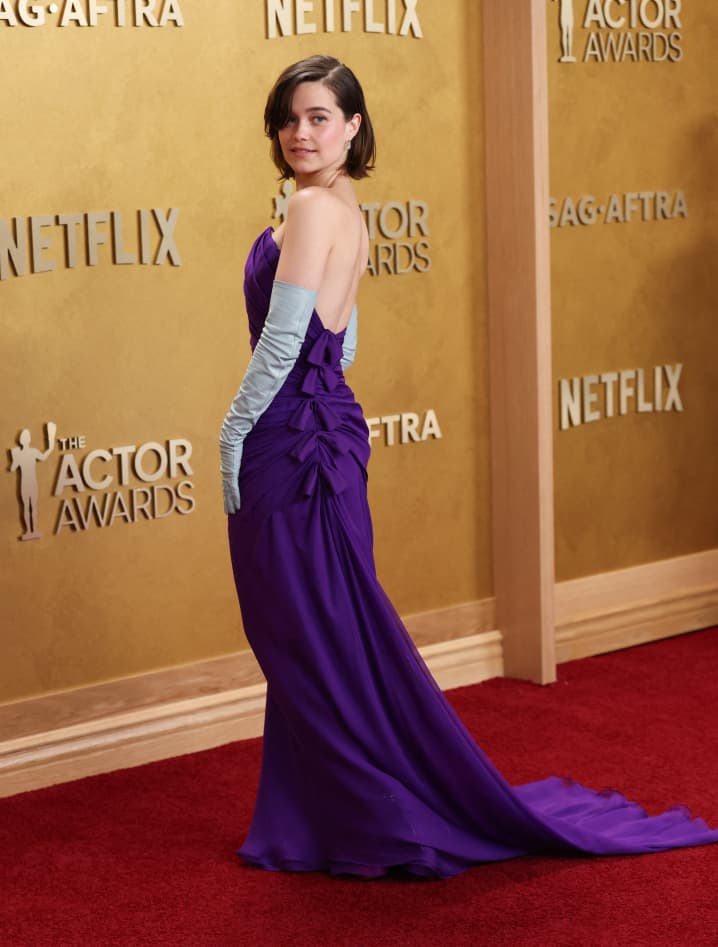 US actress and singer Sarah Catherine Hook attends the 32nd Annual Actor Awards at the Shrine Auditorium in Los Angeles on March 1, 2026. (Photo by Michael Tran / AFP)