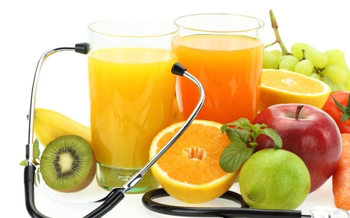 fruit and stethoscope