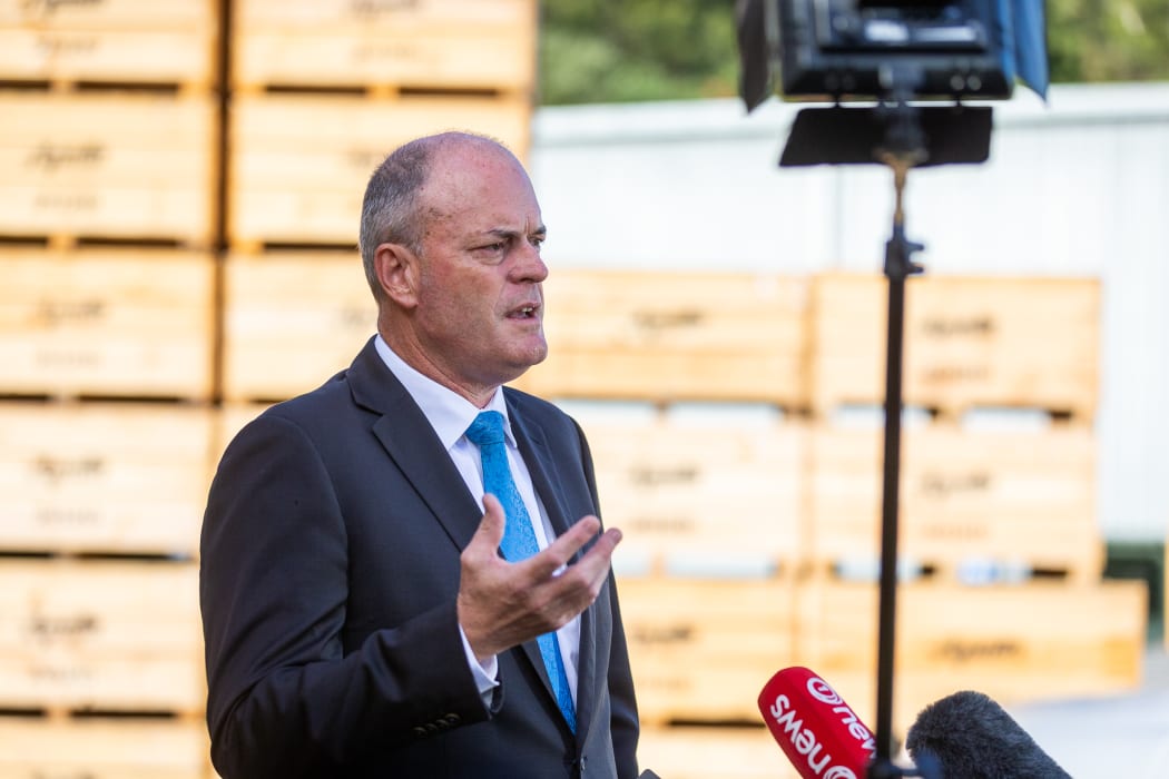 National leader Todd Muller at Apata Group Limited in Katikati on 28 May 2020.