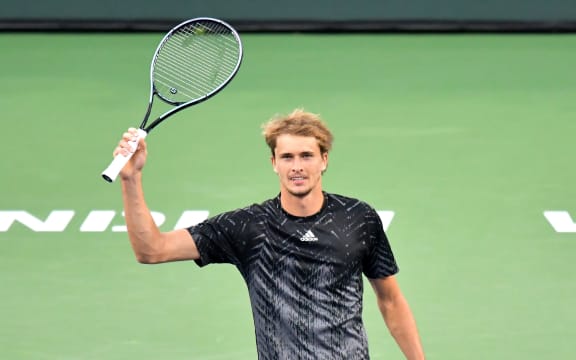 Alexander Zverev (GER) waves to fans.