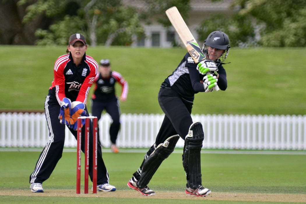 Amy Satterwhaite during the 2nd InternationaI one day cricket match between White Ferns and England at Bert Sutcliffe Oval, Christchurch on 3 March 2012.