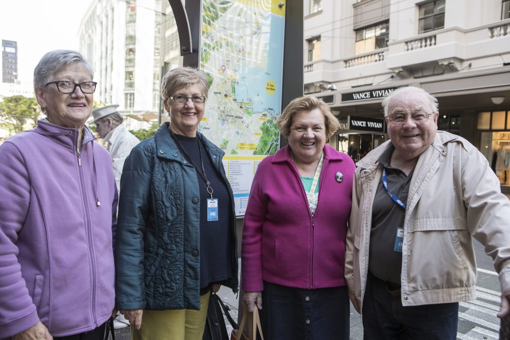 Pacific Aria passengers, from left, Helen Blair, Rita Blair, Heather Robertson and Barney Marsh, from Queensland, Australia.