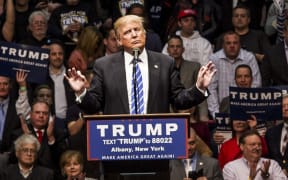 Republican presidential candidate Donald Trump on April 11, 2016 in Albany, New York.