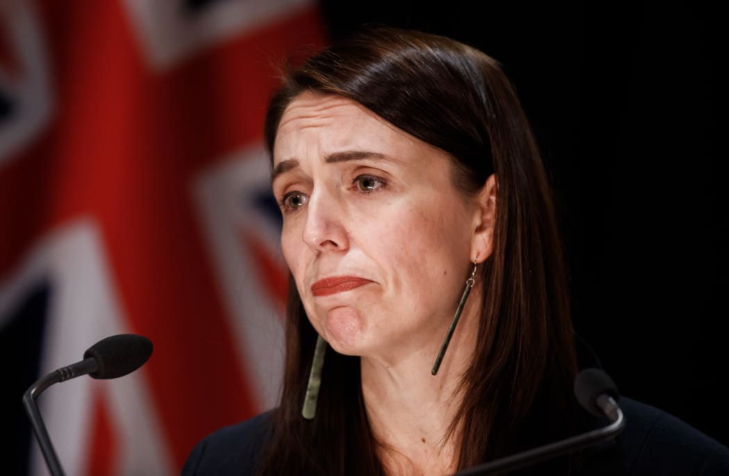 03092021 PHOTO: ROBERT KITCHIN/STUFF
L-R: 
Prime Minister Jacinda Ardern and Police Commissioner Andrew Coster hold a press conference with the details of the Auckland supermarket terror attack in the Beehive Theatrette on Friday evening.