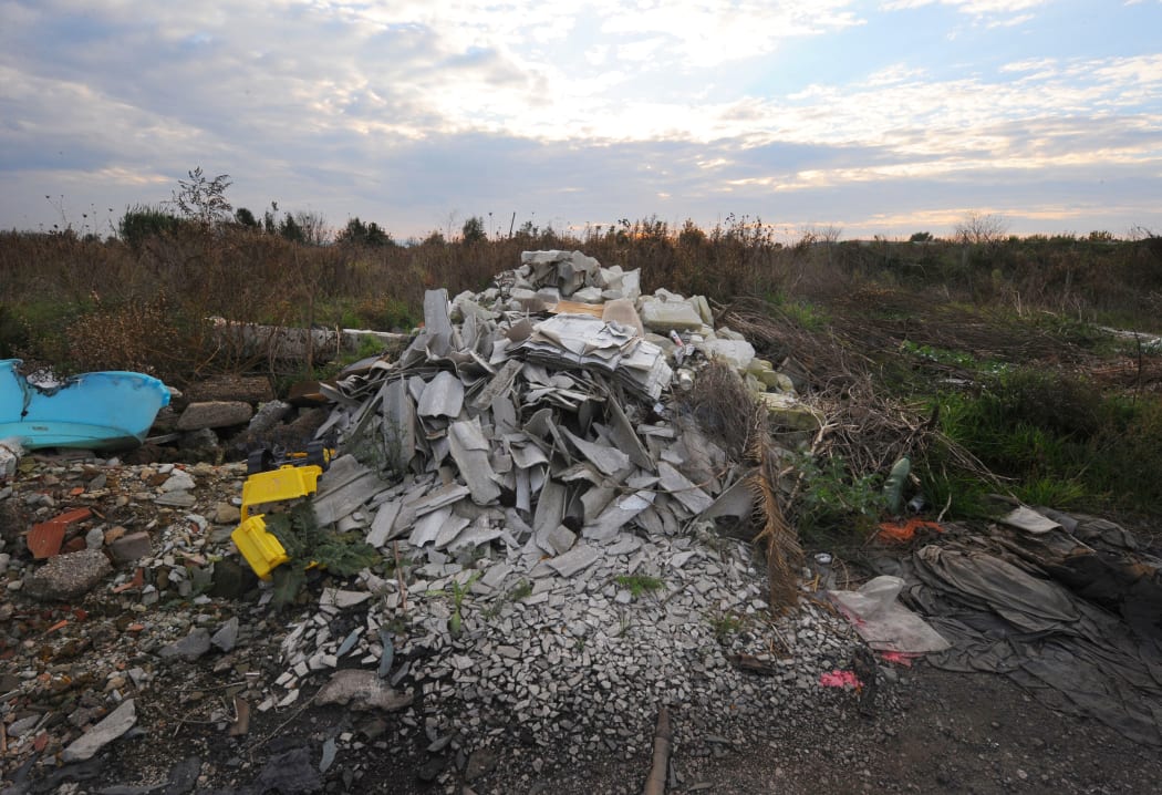 Illegal dumping of asbestos waste is a global problem - this was dumped in France.