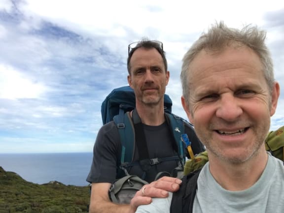 Ian and Mark are English volunteers helping with the kākāpō supplementary feeding programme.