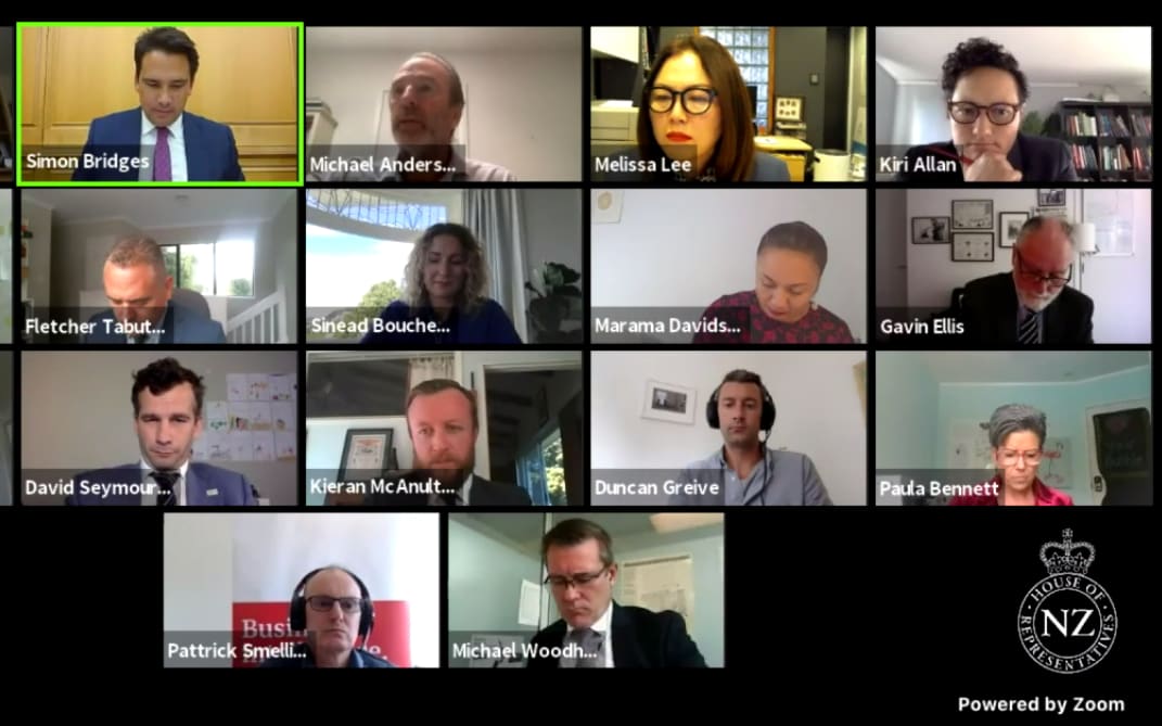 Media executives address the Epidemic Response Committee online on April 15 2020.