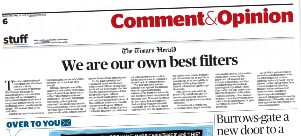 The Timaru Herald reflects on the scourge of misinformation from social media creeping into the news.