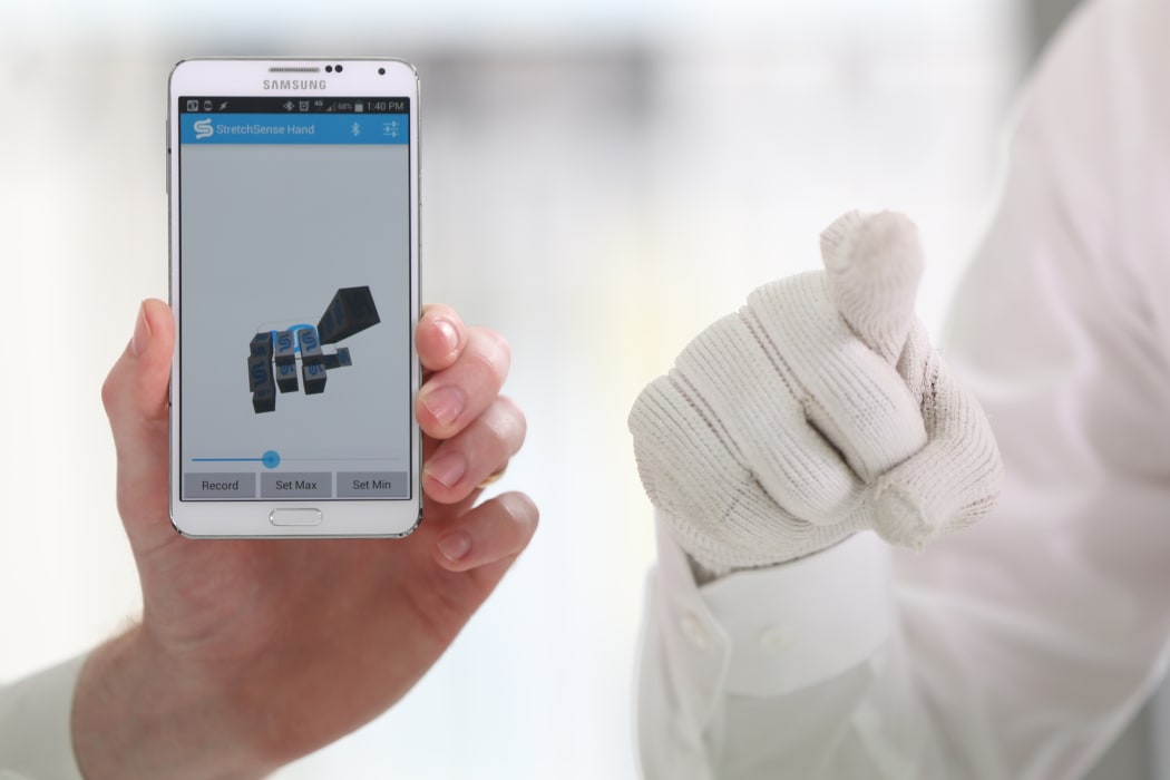 StretchSense motion capture glove in action