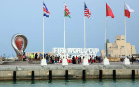 Doha Corniche and Souq Waqif show world cup figures exhibition and other tourist attractions to visitors during  Fifa World Cup Qatar 2022. on November 5, 2022 in Doha, Qatar. (Photo by Sidhik Keerantakath / Eyepix Group/NurPhoto) (Photo by Eyepix / NurPhoto / NurPhoto via AFP)