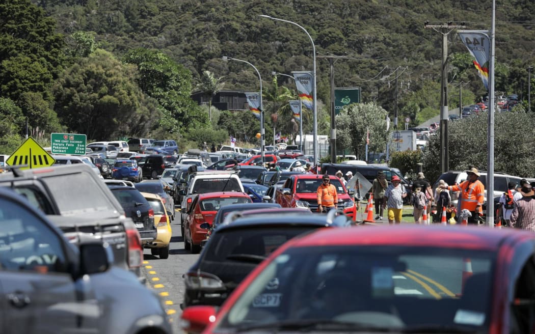 Heavy traffic around Waitangi during 2024 commemorations.