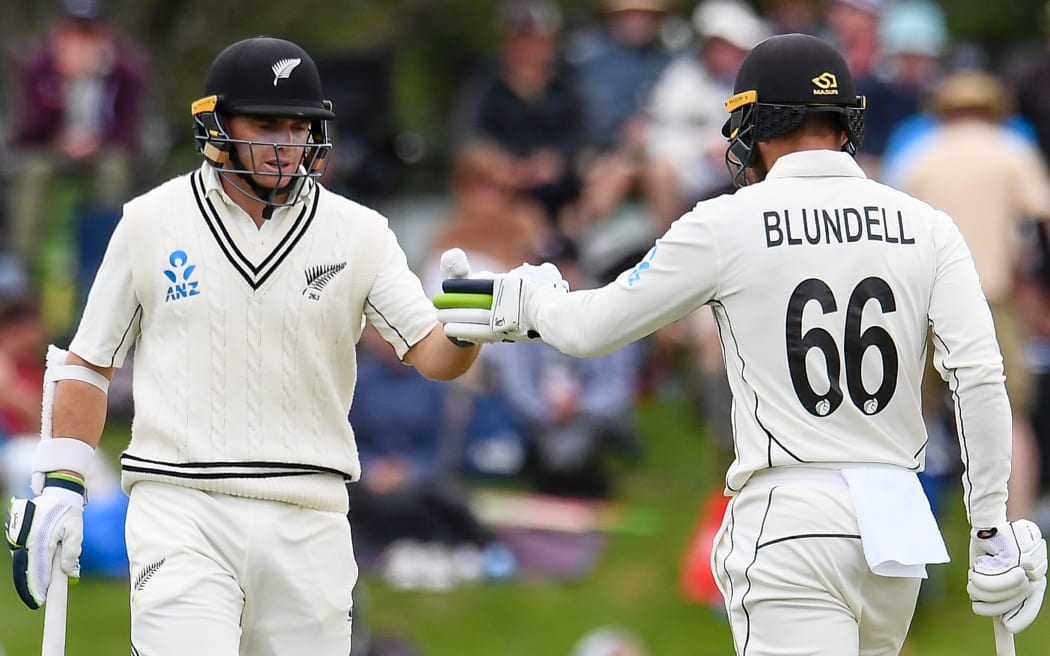 Tom Latham (left) and Tom Blundell enjoyed a century opening stand.